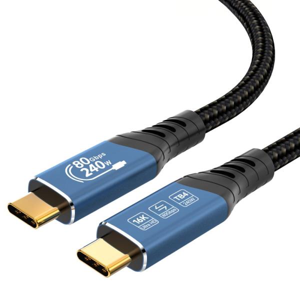 PremiumCord USB4™ Version2.0 80Gbps 16K@60Hz 240W Thunderbolt 3 a 4 kábel 1, 5m 