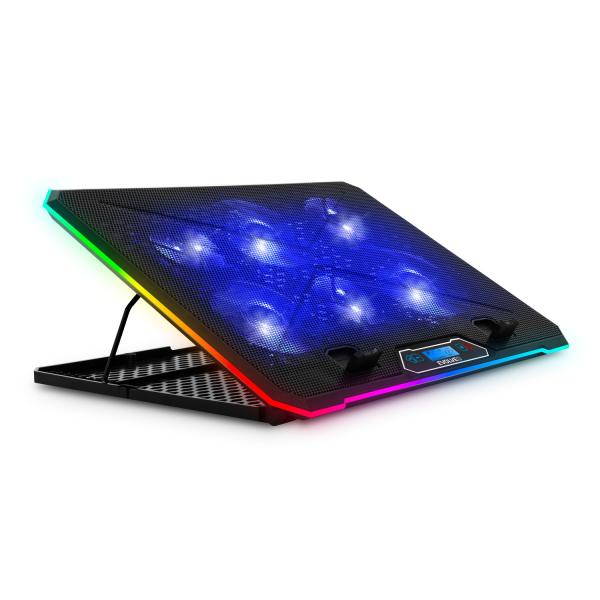 EVOLVEO Ania 9, chladiaca podložka pod notebook do 17", 6x ventilátor, RGB obvodové podsvietenie 