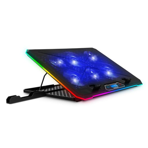 EVOLVEO Ania 9, chladiaca podložka pod notebook do 17", 6x ventilátor, RGB obvodové podsvietenie 