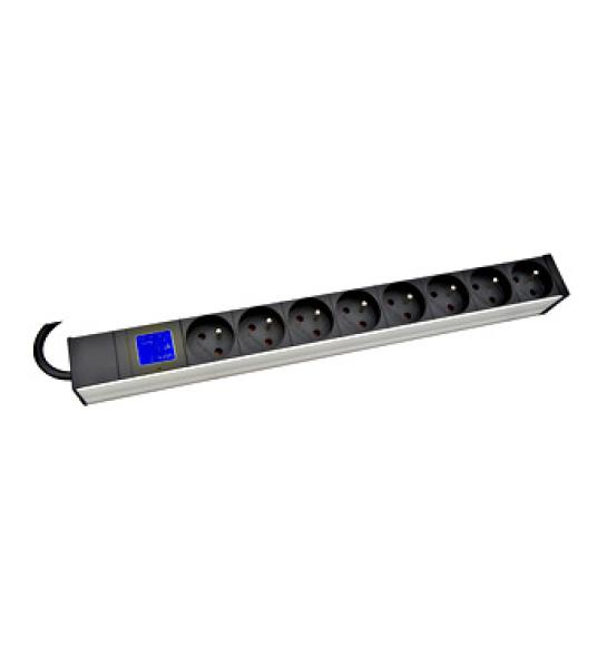 PDU IT METER, integr.merenie, 8x CSN, Al, 19", 1U, RAL 7035 