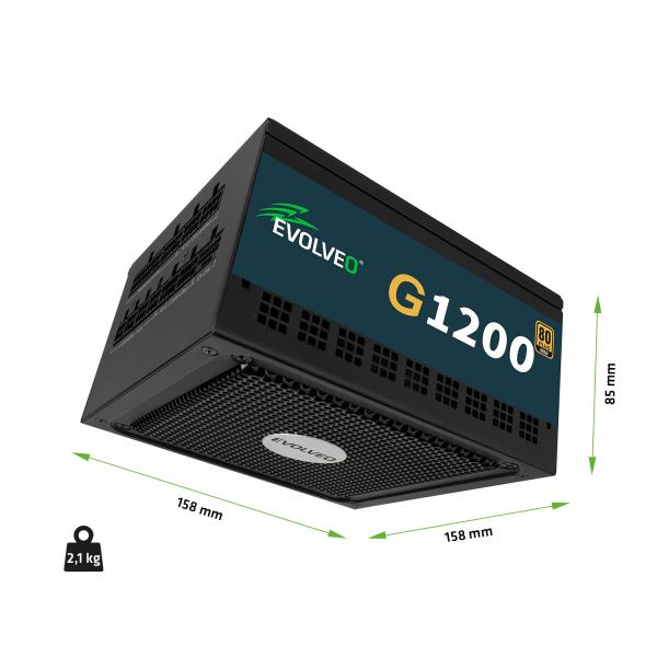 EVOLVEO G1200, 1200W/ ATX 3.1/ 80+ GOLD/ Modular 