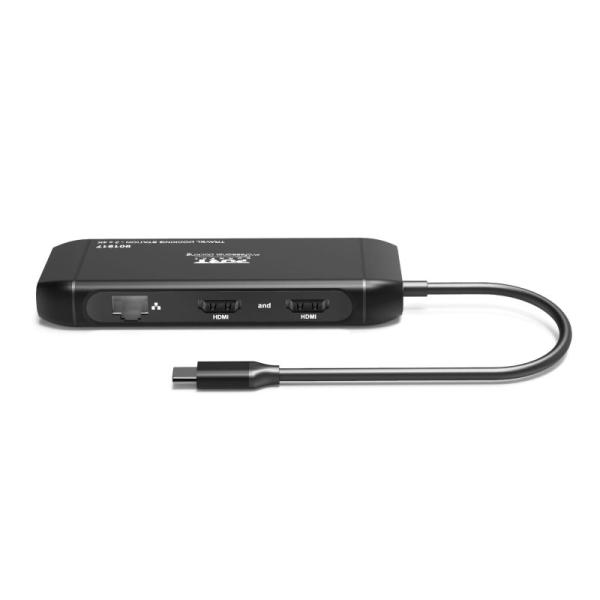 PORT CONNECT Cestovná dokovacia stanica USB-C, 2×4K, 7portov, PD100W 