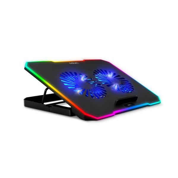 EVOLVEO CoolPro, chladiaca podložka pod notebook do 17", 2x ventilátor, RGB podsvietenie 