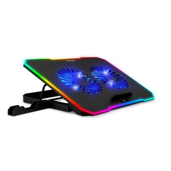 EVOLVEO CoolPro, chladiaca podložka pod notebook do 17", 2x ventilátor, RGB podsvietenie 