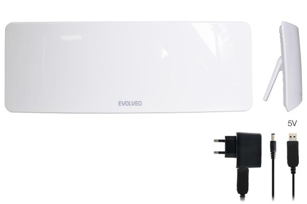 EVOLVEO Xany 1, 230/ 5V, aktívna izbová anténa DAB+/ DVB-T2, filter LTE, 4G, 5G
