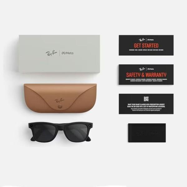 Meta Ray-Ban Gen2 Wayfarer, Shiny Black, Green transitions (Large) 
