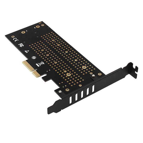AXAGON PCEM2-D, PCIe x4 - M.2 NVMe M-key + SATA B-key slot adaptér, vr. LP 