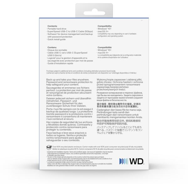 Ext. HDD WD My Passport USB-C 6TB, modrý 