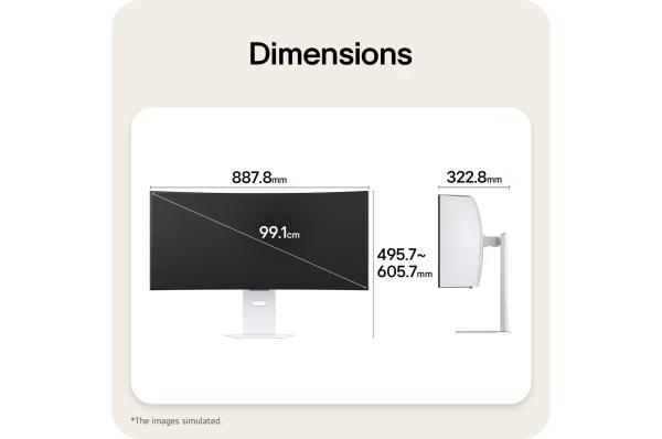 LG UltraGear/ 39GX90SB-W/ 39"/ OLED/ UWQHD/ 240Hz/ 0, 03ms/ Biela/ 2R 
