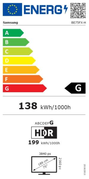 Samsung/ BE75FX-H/ 74, 5"/ 4K UHD/ Čierna 