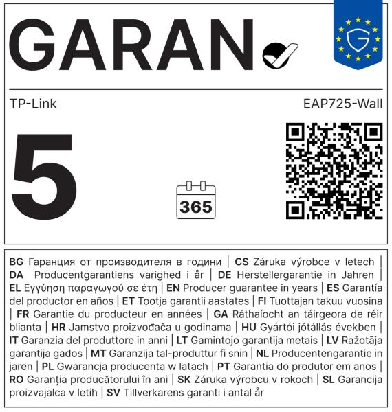 TP-Link EAP725-Wall BE3600 WiFi7 Access Point 