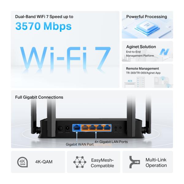 TP-link BE3600 Dual-Band Wi-Fi 7 Router 