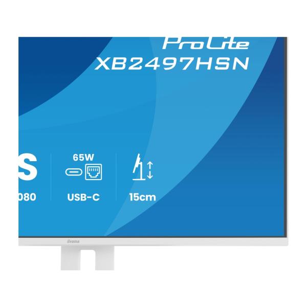 24" iiyama XB2497HSN-W1: IPS, FHD, USB-C, RJ45, HAS 