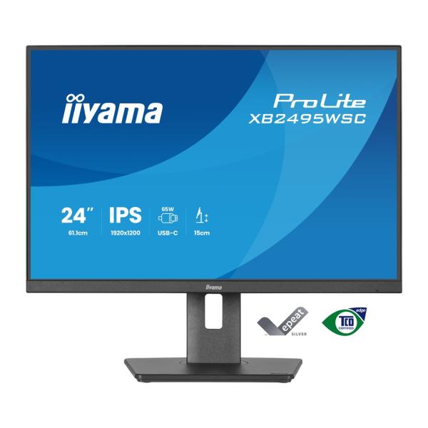 24" iiyama XB2495WSC-B1: IPS, WXGA, USB-C, HAS 