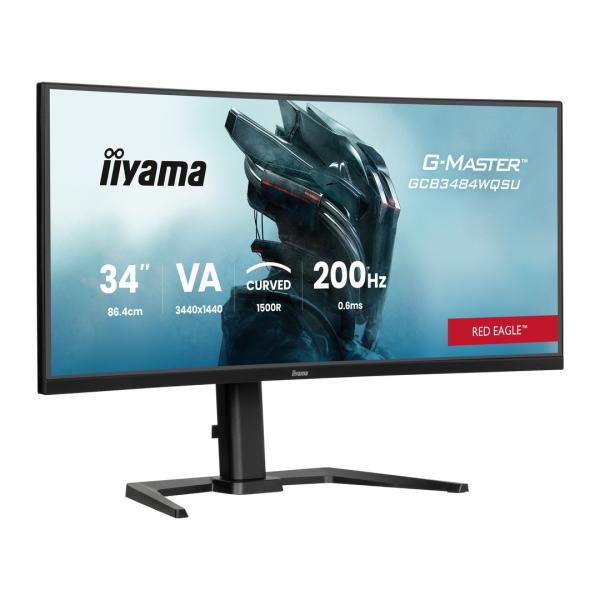 34" iiyama GCB3484WQSU-B2: VA, UWQHD, 180Hz, USB-C 