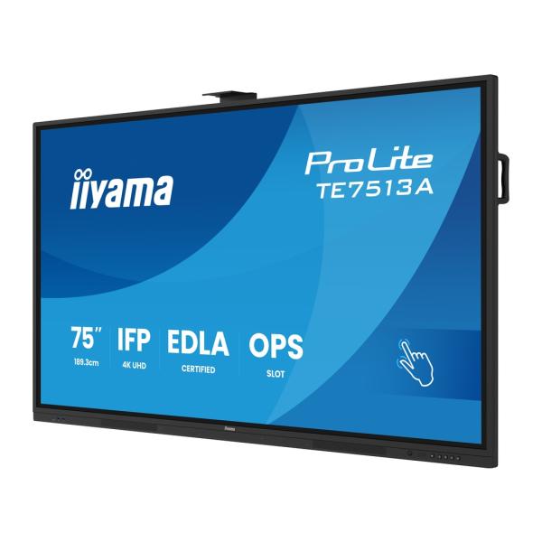 75" iiyama TE7513A-B3AG: IPS, 4K, 40P, EDLÁ 