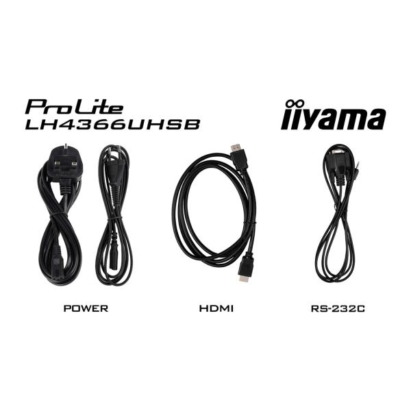 43" iiyama LH4366UHSB-B1AG: 4K UHD, VA, IPX5, DP-out 