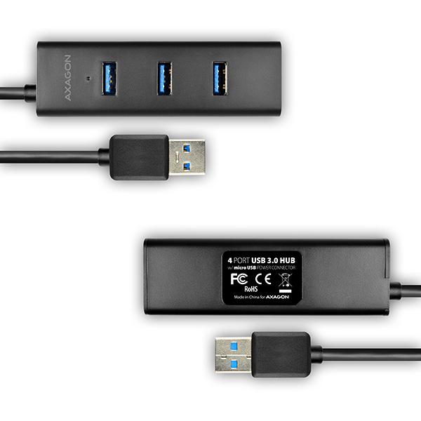 AXAGON HUE-S2BP, 4x USB 3.0 CHARGING hub, vr. AC adaptéra, kábel USB-A 1.2m 
