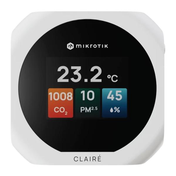 MikroTIk IAQM-THC2PV-W, Claire - Air Quality Monitor, CO2, Temp, RH, PM2.5/ 10, VOC, biela 