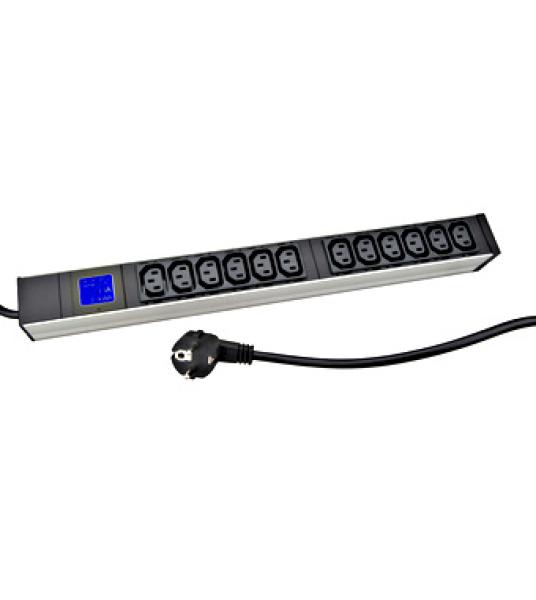 PDU IT METER, integr.merenie, 12x C13, Al, 19", 1U, RAL 7035 