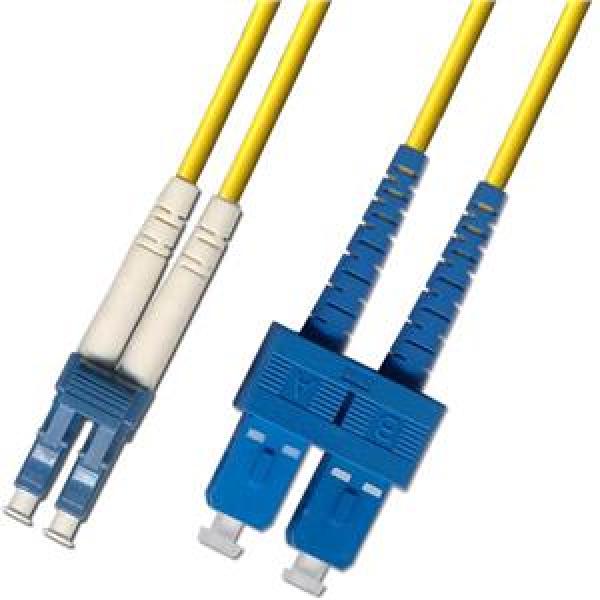 Optický patchkábel duplexný, LC/ UPC-SC/ UPC 9/ 125um SM, 7m, OS2