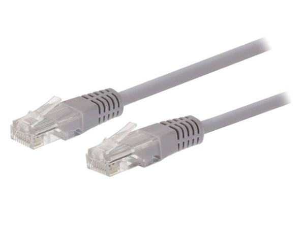 Kábel C-TECH patchcord Cat5e, UTP, sivý, 3m
