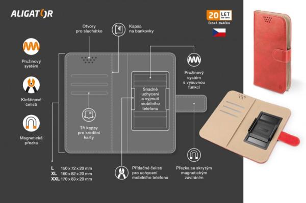 ALIGATOR Puzdro UNI-FIX, vel.L(150*72) červená 