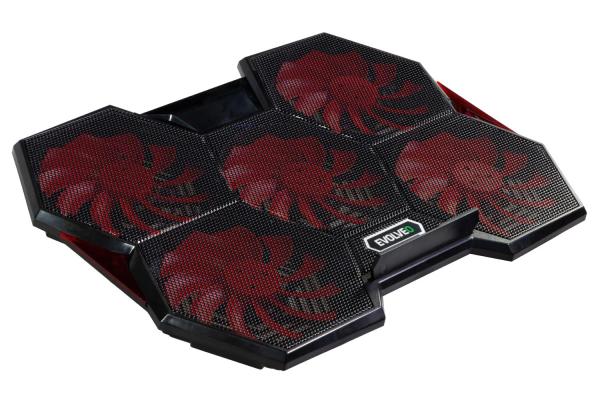 EVOLVEO Ania 14, chladiaca podložka pre notebook, do 17.3", 5x ventilátor, červené podsvietenie 