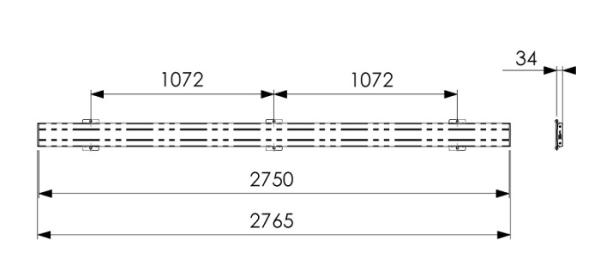 Vogel´s horizontálna časť adaptéra Connect-it PFB 3427 B, 2765 mm, čierna 