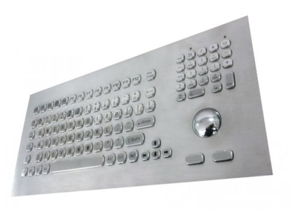 KB021 – Priemyselná nerezová klávesnica s trackballom do panelu, CZ, USB, IP65