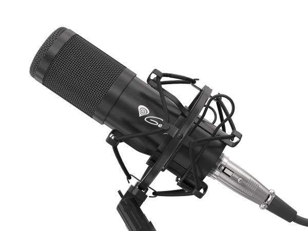Streamovací mikrofón Genesis Radium 300, XLR, kardioidná polarizácia, ohybné rameno, pop-filter 
