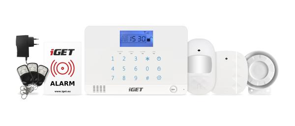 iGET SECURITY M3B - bezdrôtový GSM alarm CZ, zasiela SMS/ telefonuje, záložná batéria 8 hod, aplikácia CZ 