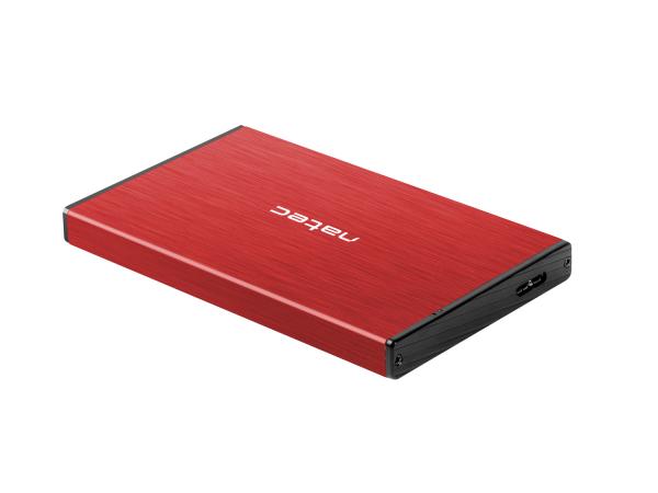 Externý box pre HDD 2, 5" USB 3.0 Natec Rhino Go, červený, hliníkové telo 