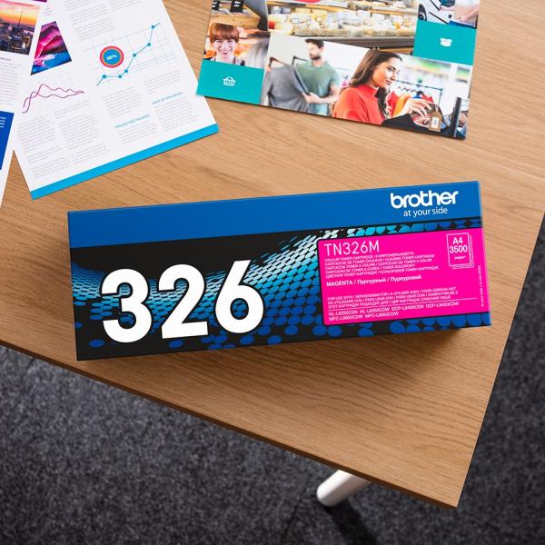 Brother TN-326M, toner magenta, 3 500 str. 