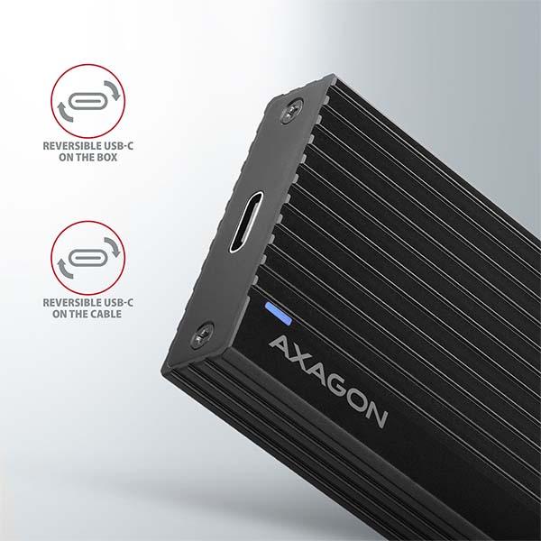 AXAGON EEM2-GTR, USB-C 3.2 Gen 2 - M.2 NVMe SSD kovový THIN RIB box 