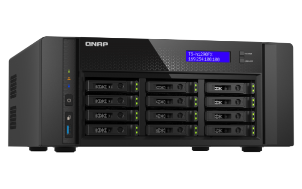 QNAP TS-h1290FX-7302P-128G (AMD EPYC, 128GB ECC RAM, 12x 2, 5" U.2, 2x M.2 NVMe, 2x 2, 5GbE, 2x 25GbE) 