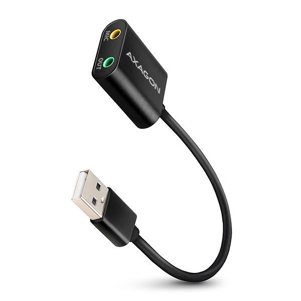 AXAGON ADA-12,  USB 2.0 - externá zvuková karta,  48 kHz/ 16-bit stereo,  kovová,  kábel USB-A 15 cm
