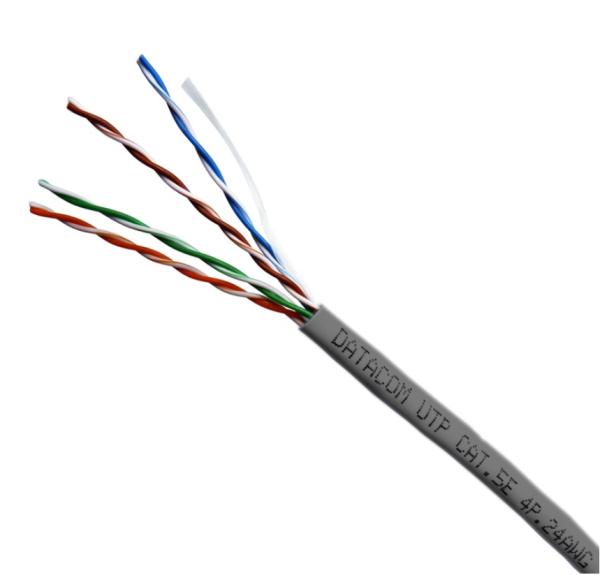 DATACOM UTP flex, Cat5e PVC, sivý, 100m, lanko