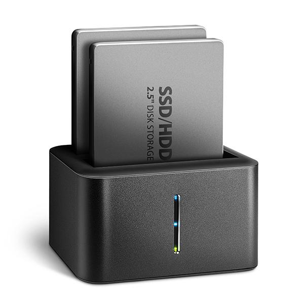 AXAGON ADSA-D25, USB 3.2 Gen 1 - 2x SATA 6G 2.5" SSD/ HDD CLONE MINI dokovacia stanica