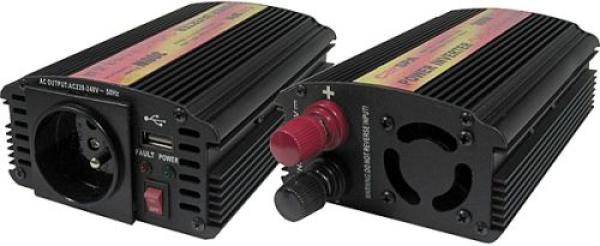 Menič napätia Carspa CAR300U-24 24V/ 230V+USB 300W, modifikovaná sínus