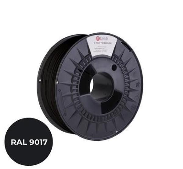 Tlačová struna (filament) C-TECH PREMIUM LINE, ABS, dopravná čierna, RAL9017, 1, 75mm, 1kg