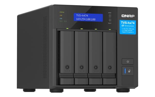 QNAP TVS-h474-PT-8G (2core 3, 7 GHz, ZFS, 8 GB RAM, 4x SATA, 2x M.2 NVMe, 2x PCIe, 2x 2, 5GbE, 1x HDMI) 