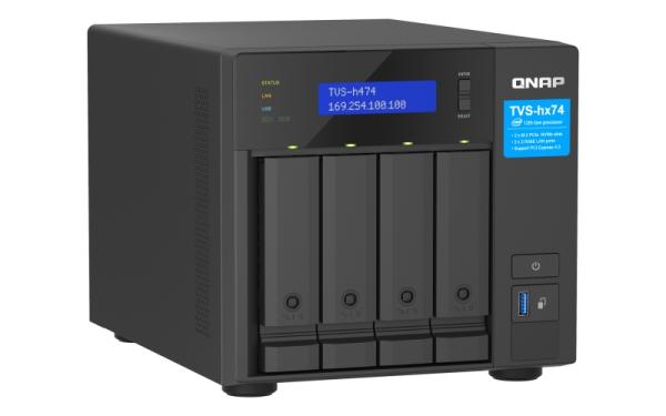 QNAP TVS-h474-PT-8G (2core 3, 7 GHz, ZFS, 8 GB RAM, 4x SATA, 2x M.2 NVMe, 2x PCIe, 2x 2, 5GbE, 1x HDMI) 