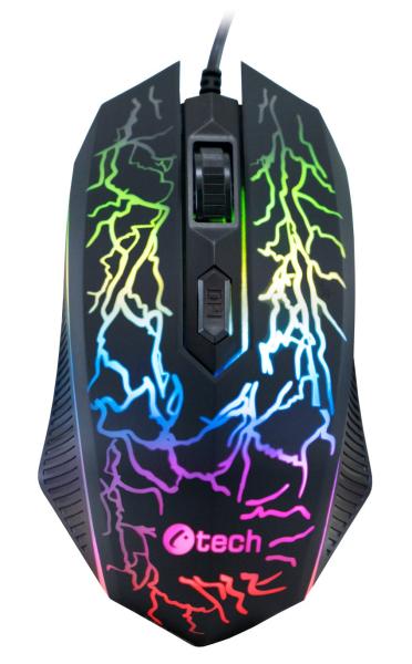 C-TECH Tychon/ Herná/ Optická/ 3 200 DPI/ Drôtová USB/ Čierna