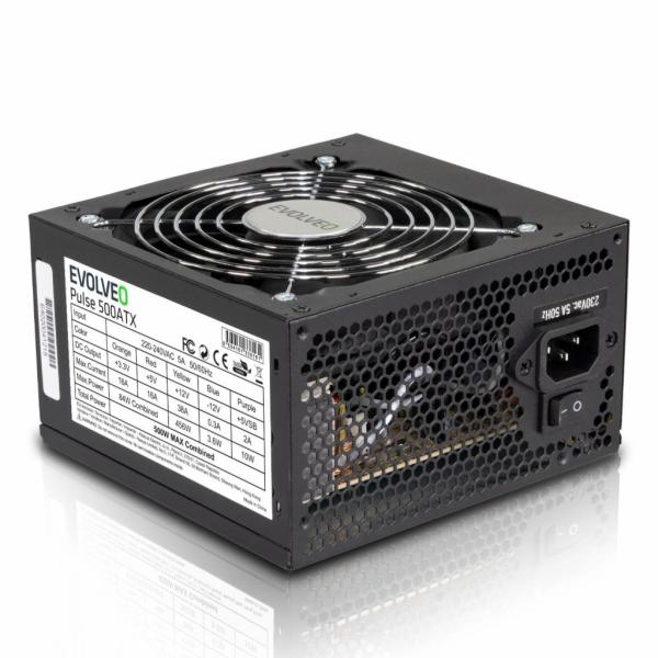 EVOLVEO Pulse 500, zdroj 500W, ATX, tichý, bulk, 3YRW