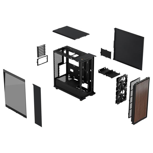 Fractal Design North Charcoal Black TG Dark/ Midi Tower/ Transpar./ Čierna 