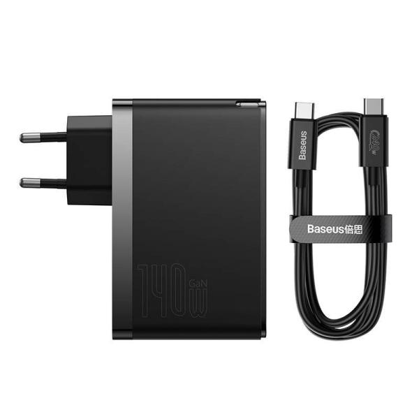 Baseus CCGP100201 GaN5 Pro Fast Nabíjačka USB + 2xUSB-C 140W Black 