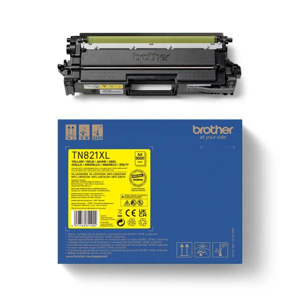 Brother TN-821XLY, toner žltá, 9 000 str. 