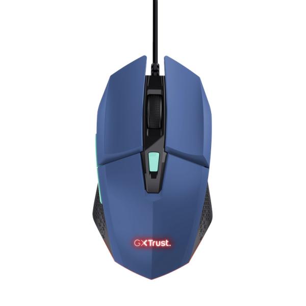 TRUST GXT 109 FELOX/ Herná/ Optická/ Pre pravákov/ 6 400 DPI/ Drôtová USB/ Modrá