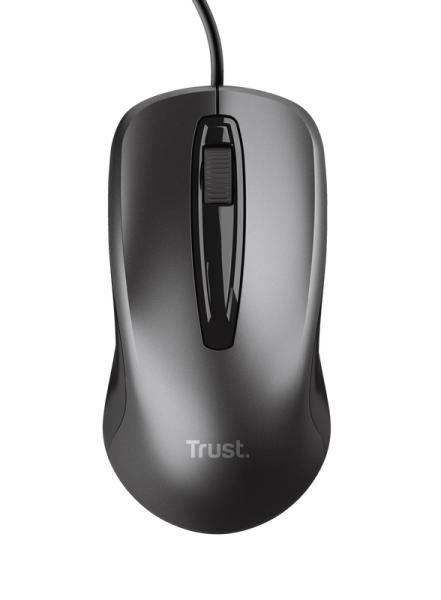 TRUST BASICS/ Kancelárska/ Optická/ 1 200 DPI/ Drôtová USB/ Čierna